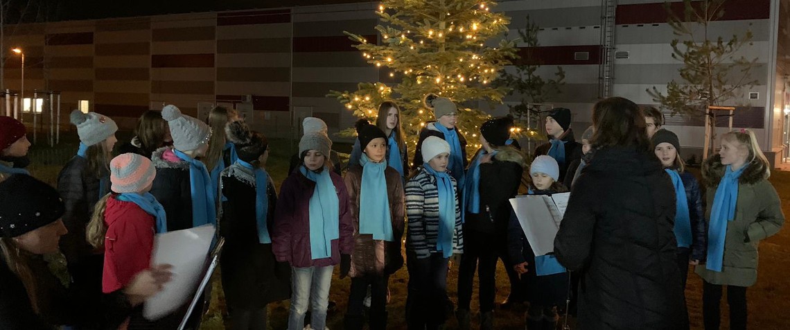 Christmas tree lighting ceremony, or Advent at Finep