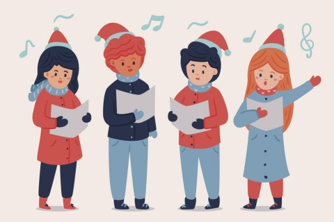 Singing Christmas Carols by the Chapel