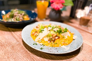 Holešovice: Bistro Twenty7 - pumpkin risotto with hazelnuts